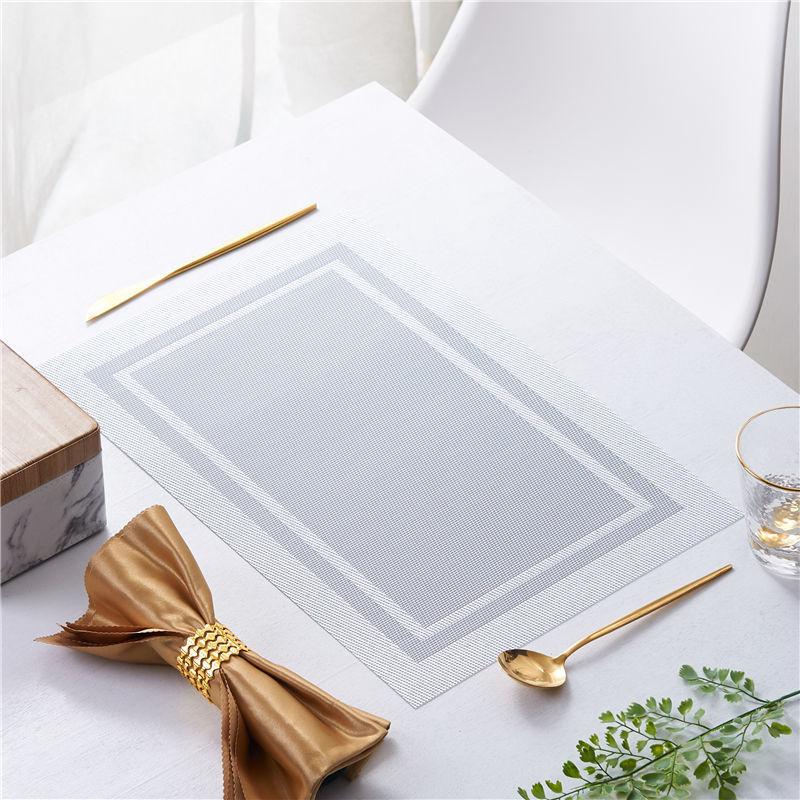 Teslin western dining mat double frame pvc placemat high temperature resistance waterproof oil-proof easy cleaning anti-aging advanced sense