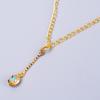 Fancy Natural Ethiopian Opal Chain Electroformed Necklace Jewelry Gold Finish V-81