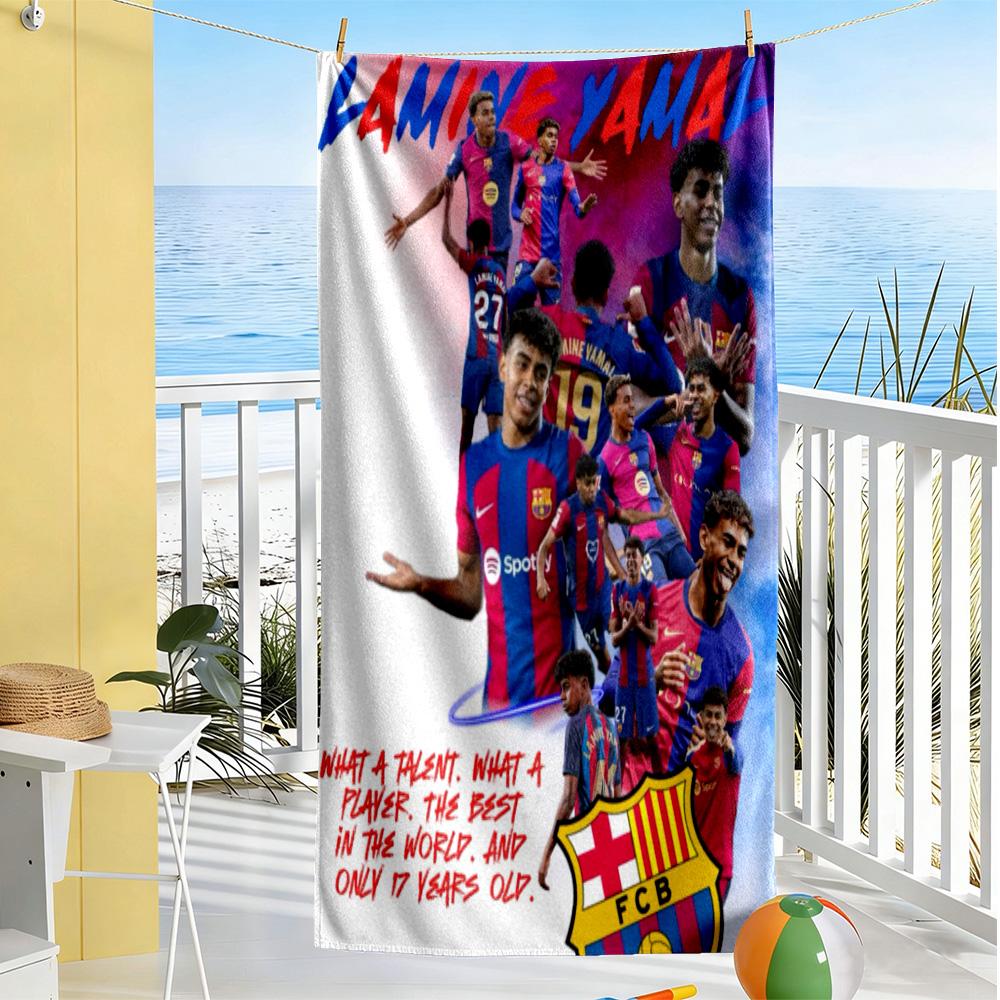 Yamal Spain's Soccer Star Celebration Beach Towel Super Soft & Absorbent Comfortable Lightweight Perfect for Traveling Yoga Camping and Swimmin