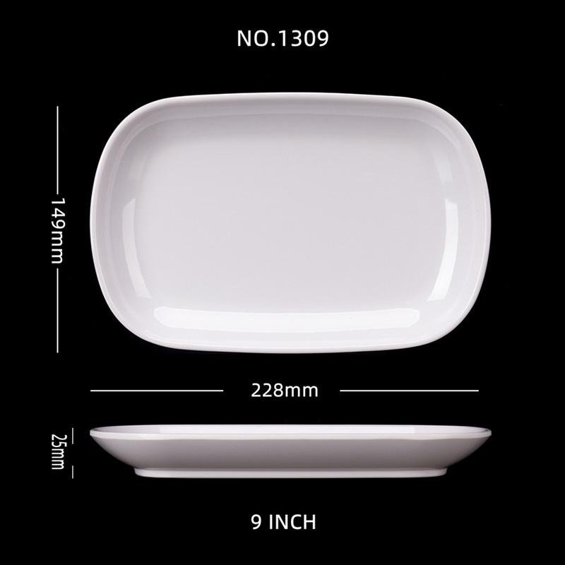 Rectangle Melamine Breakfast Plate Meal Dish Trays Imitation Porcelain Dessret Snack Dishes To Eat Kitchen Tableware 8-10 Inch