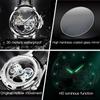 OLEVS 6661 Man Watch Luxury Fashion Leather Strap Fully Transparent Hollow Mechanical Wrist Watch for Men Original Men's Watches