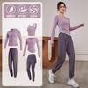 Womens Quick-Dry Fitness Set Gym Yoga Running Long Sleeve Top Pants Sportswear