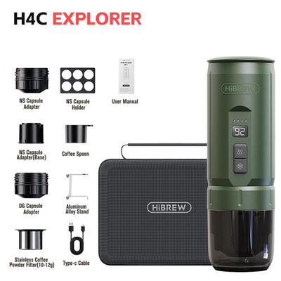 HiBREW H4C Tragbare Espressomaschine, Handheld Manuelle Kaffeemaschine für Camping, Reisen & Heimgebrauch, Grün - Explorer