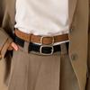Width Pu Waistbands Silver Square Buckle Trouser Decoration Retro Suede Belt Daily