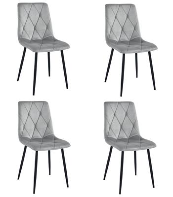 LIBRA Chair - Silver-gray Velvet / Black Legs X 4