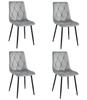 LIBRA Chair - Silver-gray Velvet / Black Legs X 4