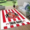 Custom Name Sunderland AFC2 Flannel Pattern Square Carpet,Area Rug,Carpet Rug for Living Room Bedroom Sofa Playroom Decor,Non-slip Floor Mat