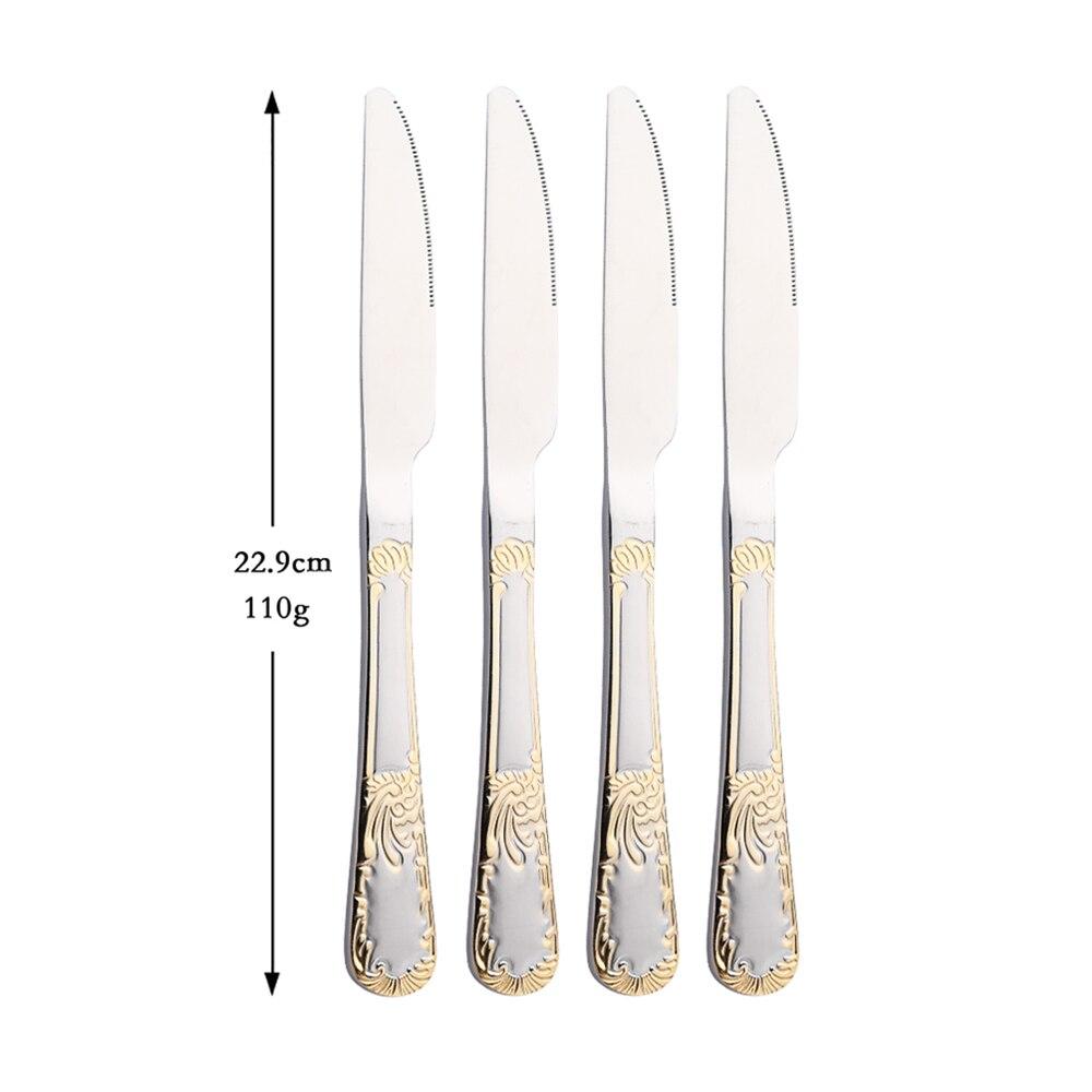 Vintage Western Gold Bestikk Bestikk Spisekniv Sett Gyldent Luksus Bestikk Gravering Bestikk Bestikk Sett