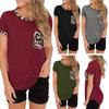 T-Shirt for Women Summer Plus Size Short-Sleeve Top Solid Color Round Neck Casual Stretch Loose-Fit T-Shirt