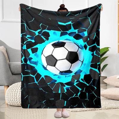 1pc Soccer Ball Blanket Soft Warm Lightweight Perfect for Travel Camping Picnics Sofa Office Bed Living Room Ideal Gift for Friends and Family