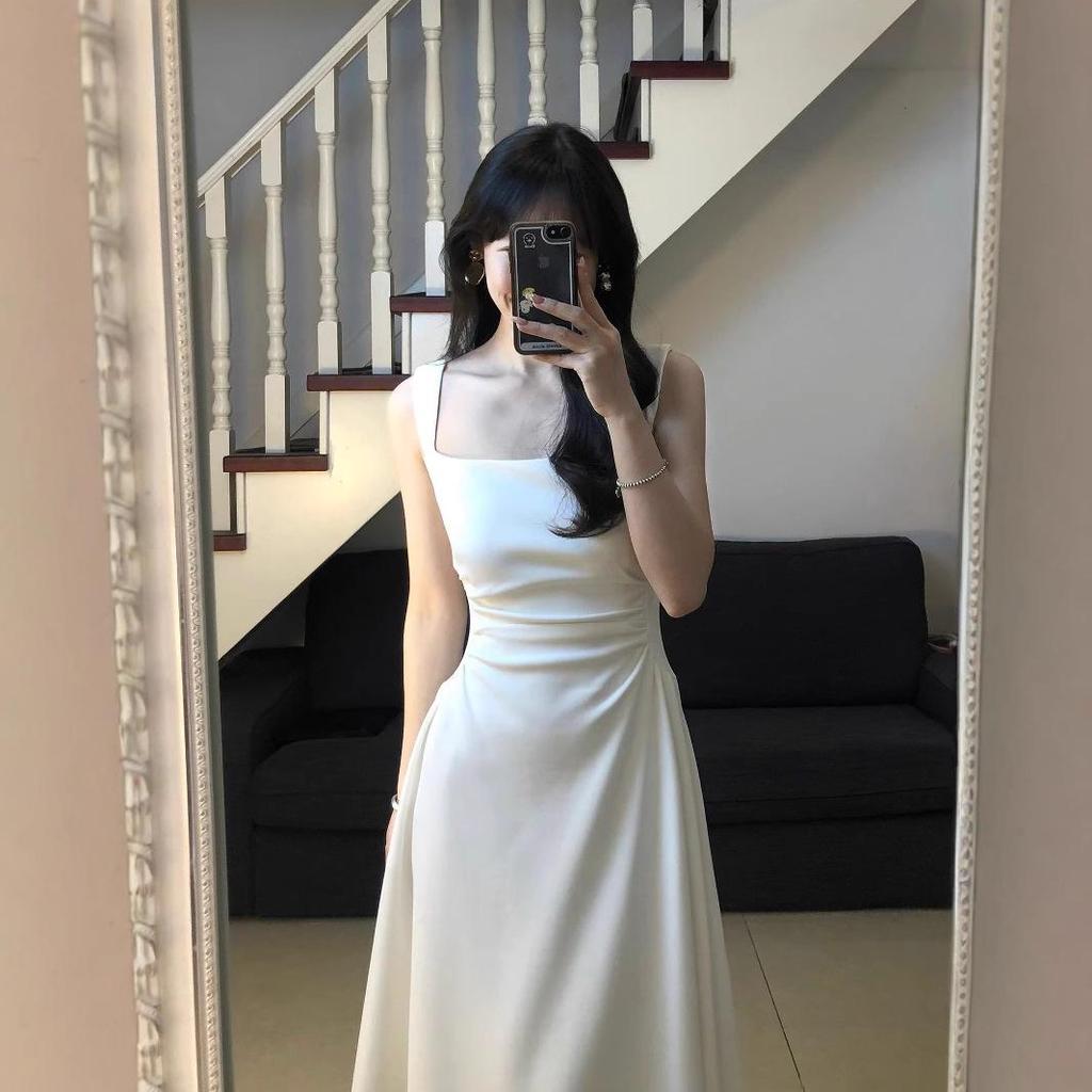 Hepburn-Style Slim Fit French Midi Dress 2025