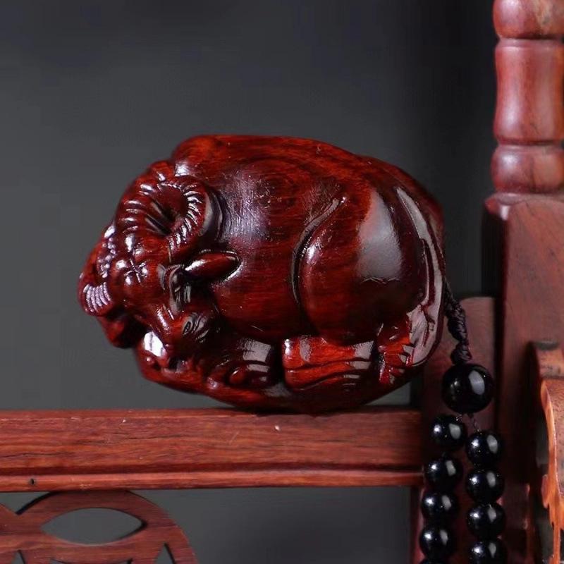 Rosenholz Pixiu Reichtumsanhänger - Nashornhorn-Design
