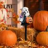 Garden Enthusiast Holiday Gifts Solar Ghost Pumpkin Stake Light, LED Auto Light Sensor Outdoor Lamp, Waterproof Powered Decorative Ground for