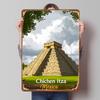 Chichen Itza Mexico Travel Printed Poster Customized Retro Wall Art Vintage Metal Tin Signs for Home Wand Deko Garage Decoration