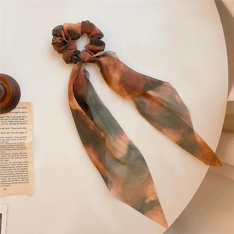 

Модная лента для рисования тушью, женская повязка на голову для девочек, завязанная на голове, хвостик, стример, простой головной убор для больших волос Ins