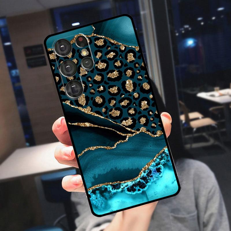 Leopard Print Cover For Samsung Galaxy S23 S24 S25 Ultra S21 S22 S20 S9 S10 Plus S21 FE S24 FE Phone Case
