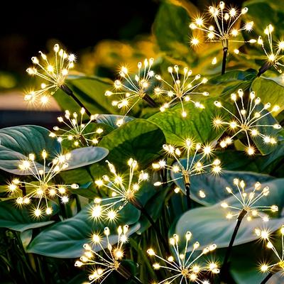 Solar Firework Lights Warm White with 60LEDs for Outdoor Garden Decoration Christmas New Year's Garland Decoration