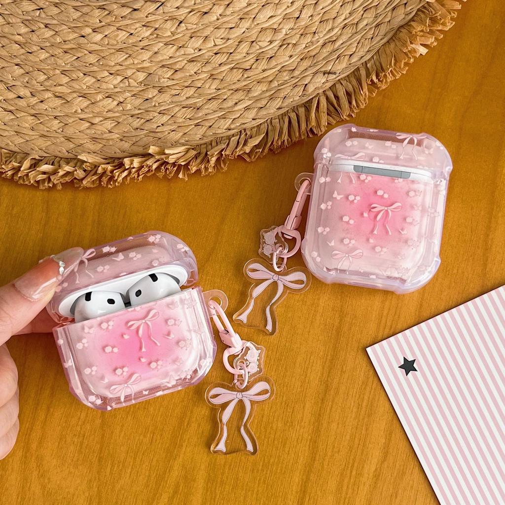 ins style girl pink bow AirPods1/1 earphone case is suitable for Apple 1st generation pro1 earphone case.