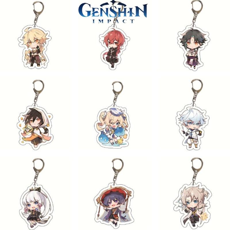 Genshin Impact Zhongli Kazuha Figure Keychain Bag Pendant Gift Anime High Quality