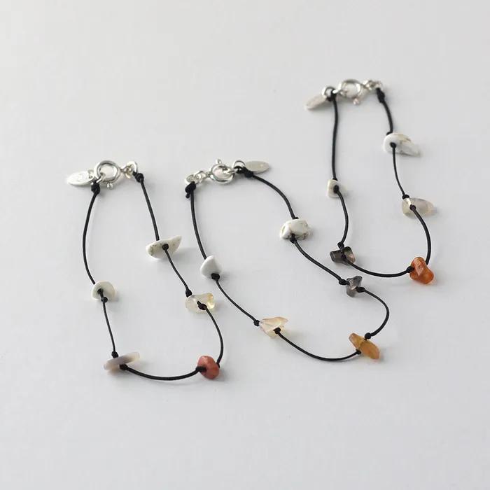 rough stone string bracelet