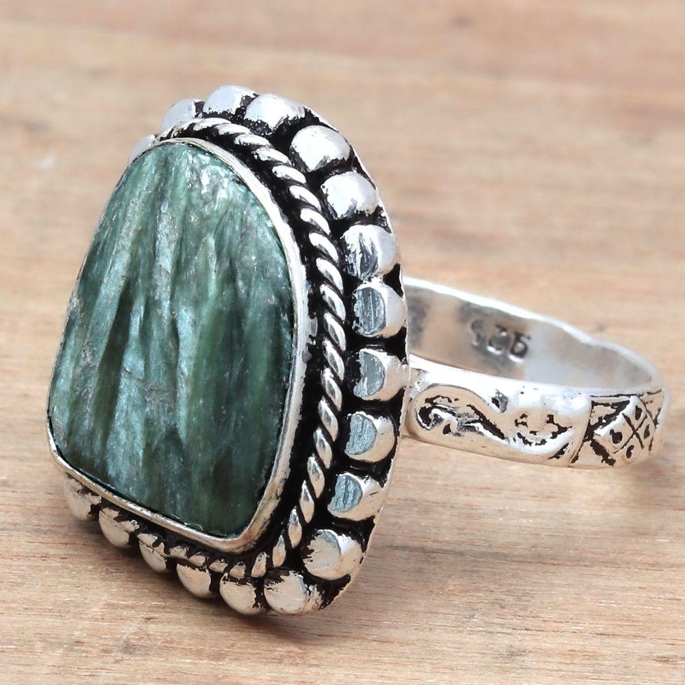 Seraphinite Gemstone Handmade Silver Jewelry  "9"