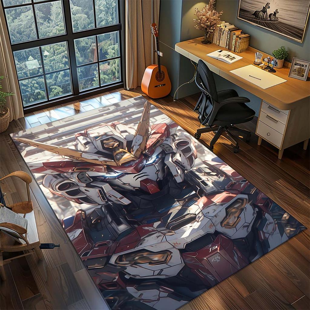 Gundam Anime Mecha Robot Rug Carpet Large Area Rug Non Slip Washable Floor Mat Gamer Room Bedroom Home Decor