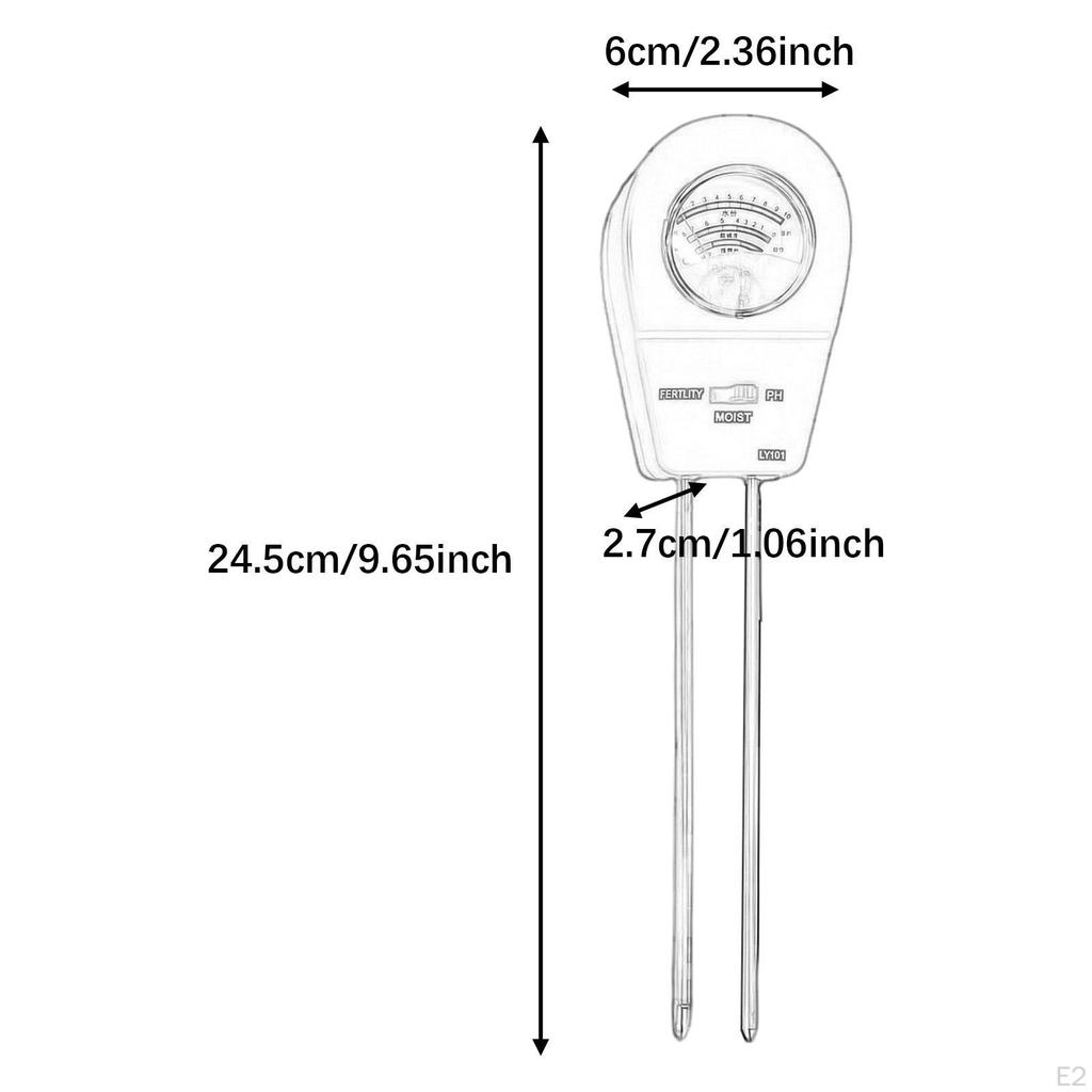 3 In 1 Soil Tester Acidity Humidity Hygrometer Portable Moisture Meter for Backyard No