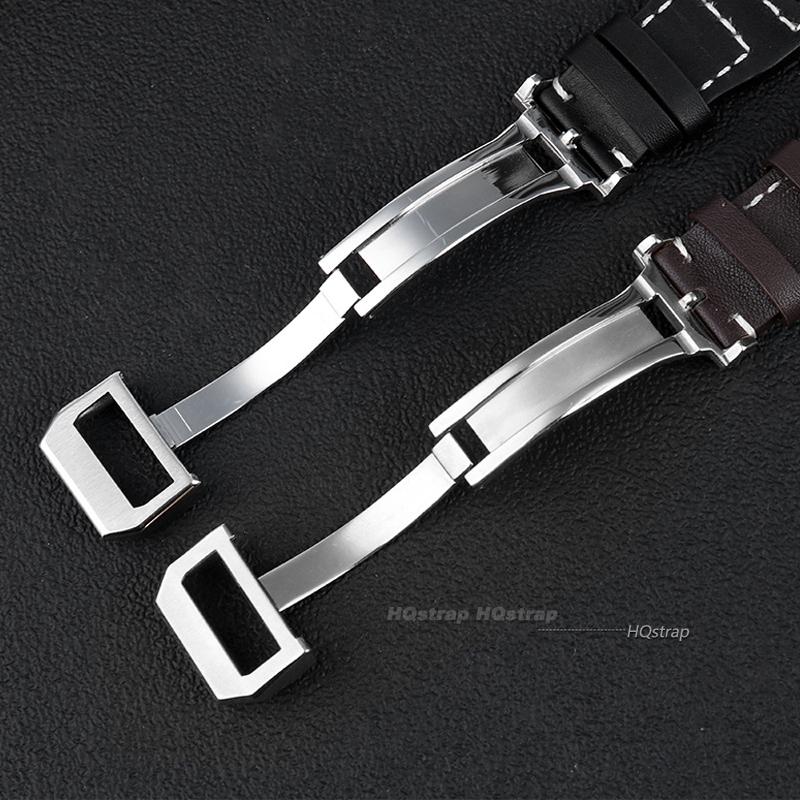 Für IWC Pilot Rindsleder Armband 22mm 21mm 20mm Echtes Leder Uhrenarmband Stahl Faltschließe Schwarzes Armband Zubehör