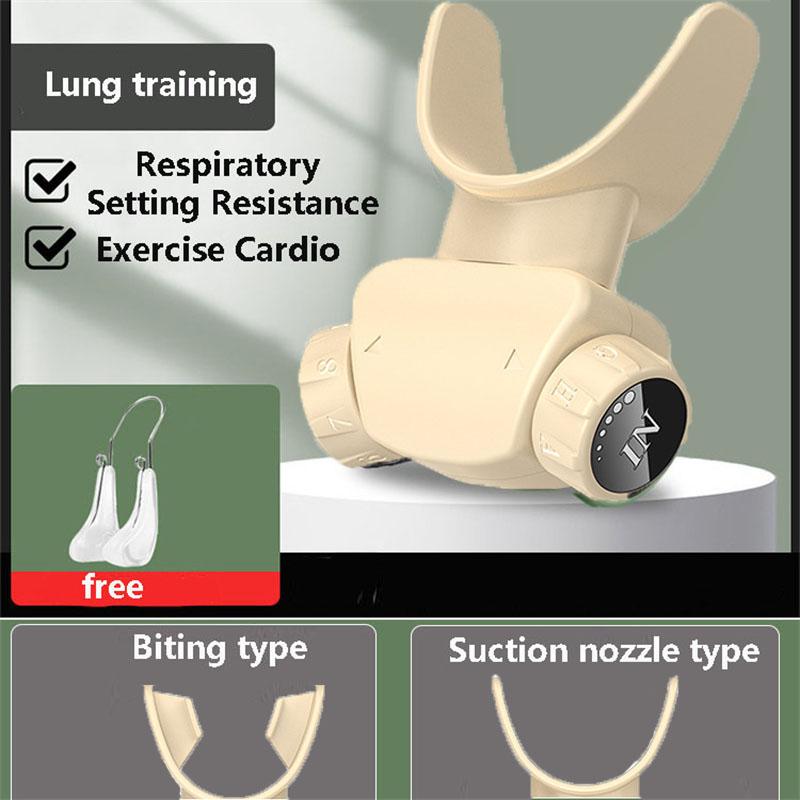 

Новый тренажер для дыхательных мышц Тренажер для глубокого дыхания Улучшение объема легких Регулировка передачи A-H Функции легких белый