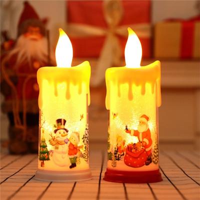 Elektronische LED-Kerze, Schneemann, Weihnachtsmann, Nachtlicht, weihnachtliche Atmosphäre, Lichtdekoration