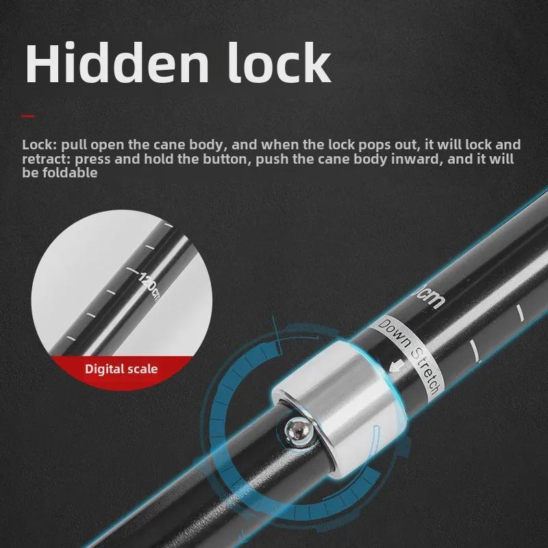 Bastón de Trekking de Aluminio Plegable Ultraligero: Bastón Telescópico para Senderismo y Caminata