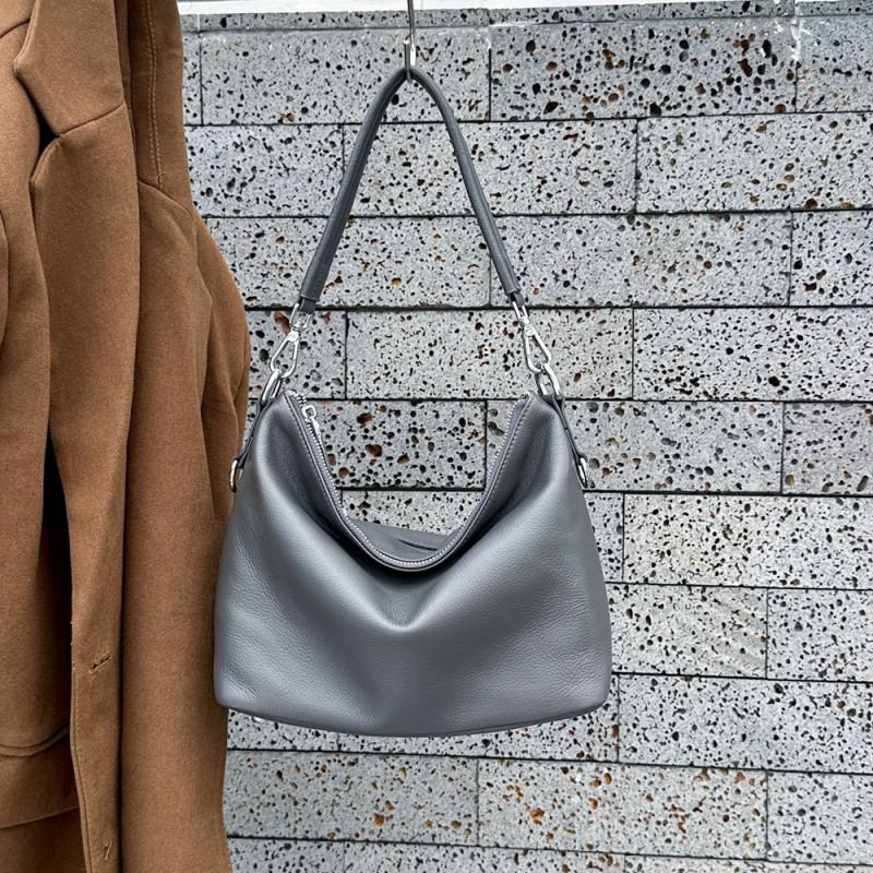Real Leather Women's Bag Large Capacity Tote Fashionable Natural Drop Armpit Shoulder