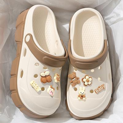 Roztomilé dierkované topánky dámske letné nosenie kreslené protišmykové platforma EVA na pláž vychádzkové DIY papuče