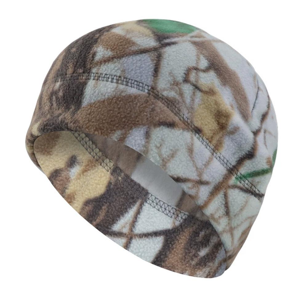 Reversible Windproof Fleece Beanie Hats Mens Winter Skull Cap Camouflage Thick Beanie Unisex Stretchy Cuffed Beanie with Fleece