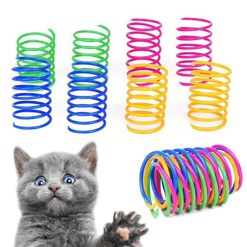 Colorful Spiral Coil Cat Toy: Interactive Spring Fun for Kittens and Cats