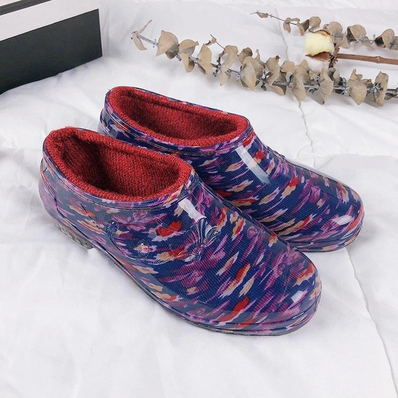 New low-top rain shoes women's summer fashion adult non-slip waterproof shoes shallow mouth work kitchen women's rubber shoes overshoes tide