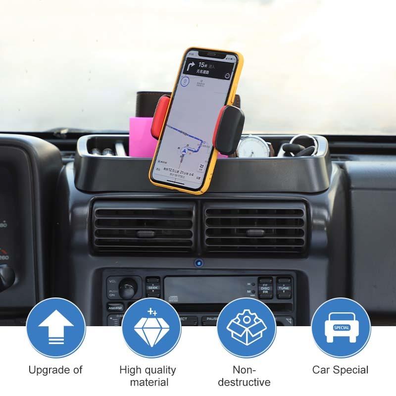 Auto Mittelkonsole Handyhalter Aufbewahrungsbox GPS Ständer Halterung Passend Für Jeep Wrangler TJ 1997-2006 Autozubehör