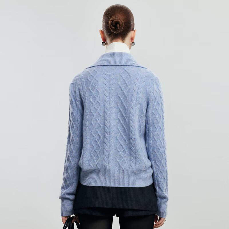 Paluopo Women's Retro Diamond Jacquard Cashmere Cardigan