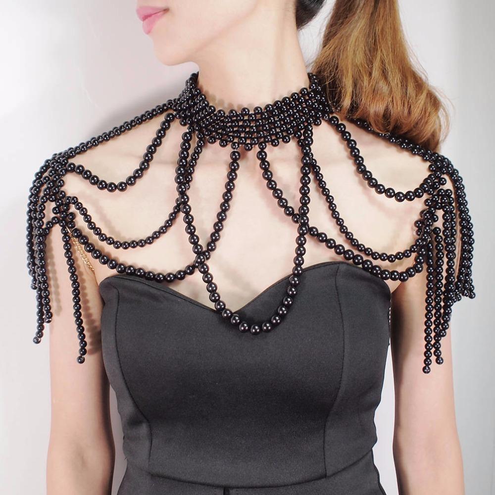 Sexy Accessoires Damen Bikini Perlen Brustkette Körperkette Schmuck Komplett Handgefertigt BH Mit Fransen Für Strand Nachtclub Taillenkette