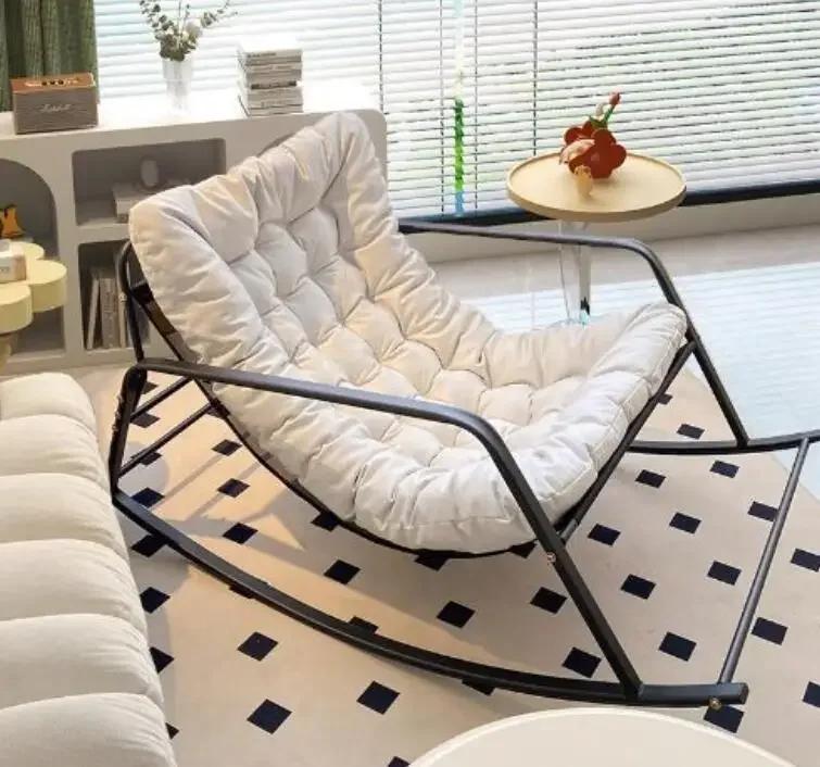 Adjustable Double Rocking Chair for Adults Leisure Chaise Lounge for Balcony and Home Large Folding Rocking Chair