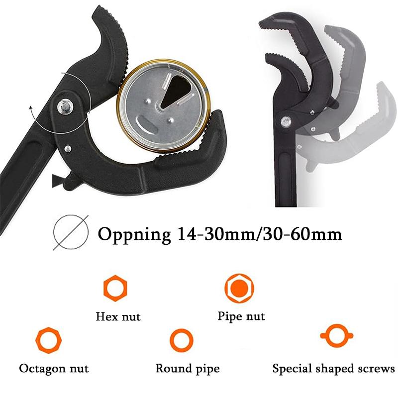 Industrial Grade Adjustable Multifunctional Self-locking Pipe Wrench Tool, Universal Pipe Wrench, Fast Power Grip Pipe Wrench