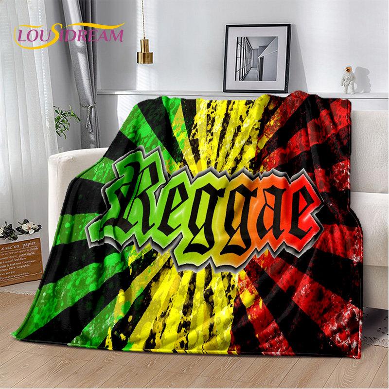 Bob Marley Reggae Music Jamaican Maple Leaf Plush Blanket,Flannel Blanket Throw Blanket for Living Room Bedroom Bed Sofa Picnic