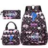3Pcs/set Anime Cartoon Printed Backpack Handbag Pencil Case for Teenger Student Girl Boy Large Capacity Waterproof Bookbag