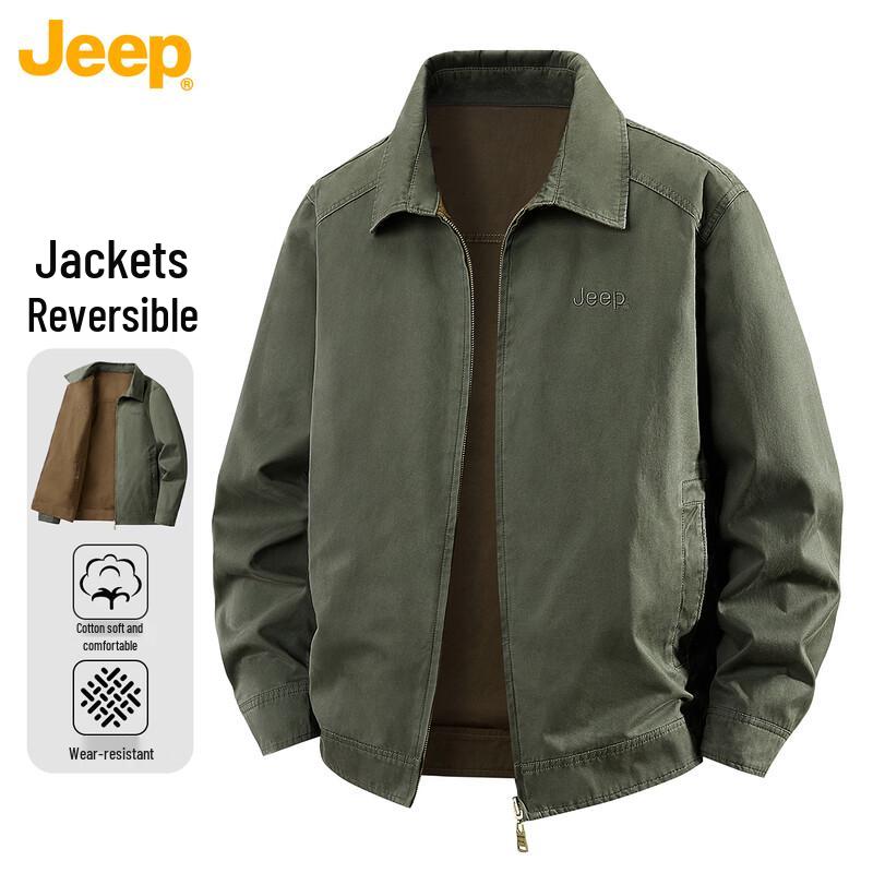 JEEP Men s Reversible Stand-Collar Workwear Jacket L