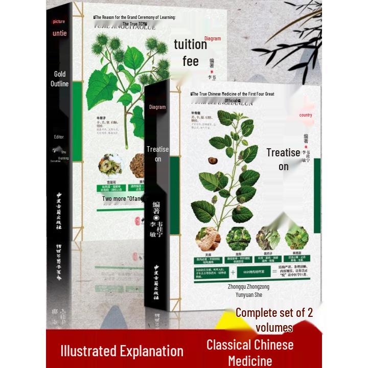 Illustrated Guide: Cold Damage & Golden Chamber Essentials by Zhang Zhongjing - Complete 2-Volume Set with Q&A in Vernacular Chinese Medicine T2426
