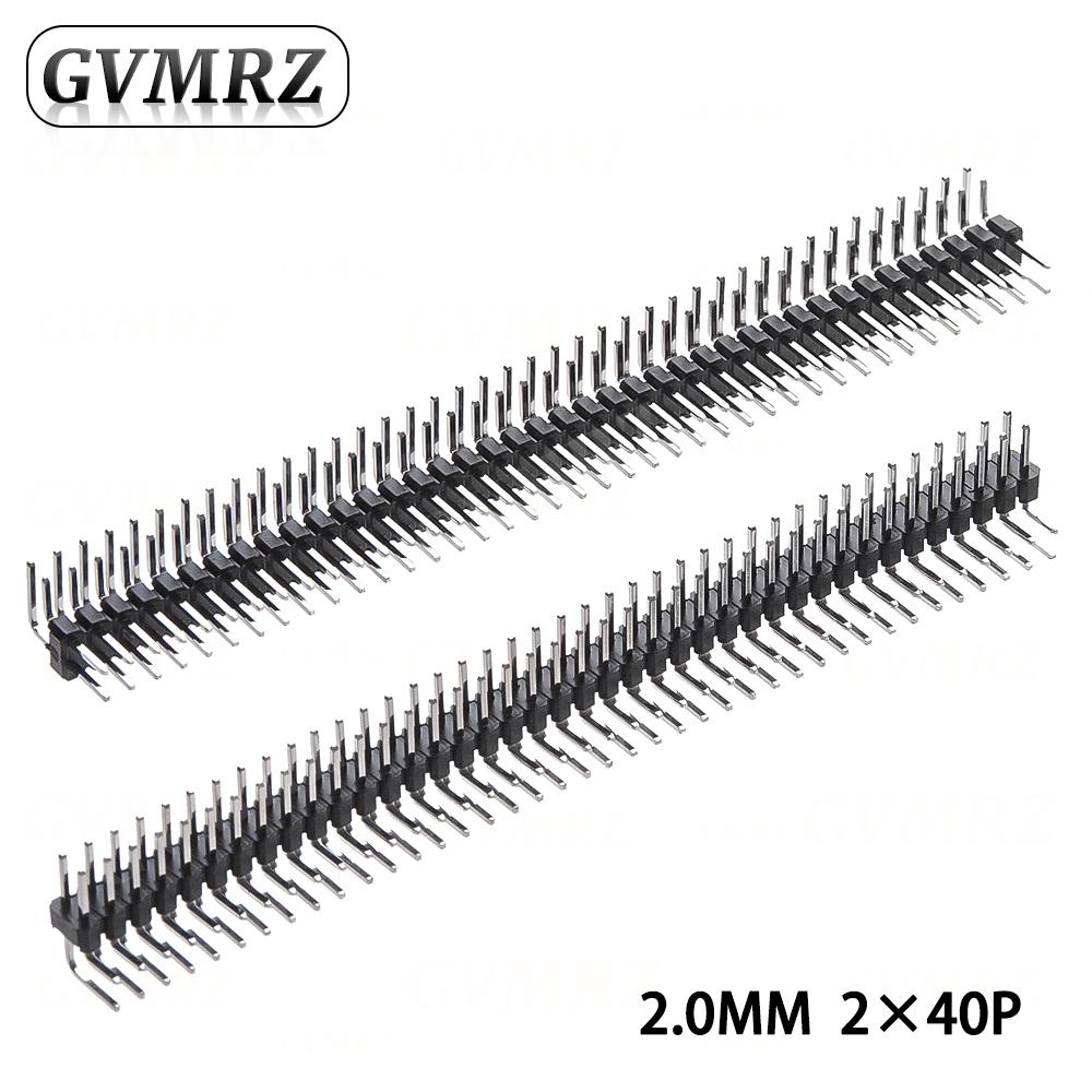 10PCS 2.0mm 40 Pin Male Single Row Pin Header Strip 1*40P 2mm Male Pin Header Connector 2*40P