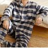 Pajama Couple Long-Sleeved Checkered Men's and Women's Autumn Casual Home Suit Set