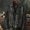 New Italian Wax Dyed Vegetable Tanned Sheepskin Motorcycle Jacket Vintage J24 Cross Zip Real Leather Biker Coat Men
