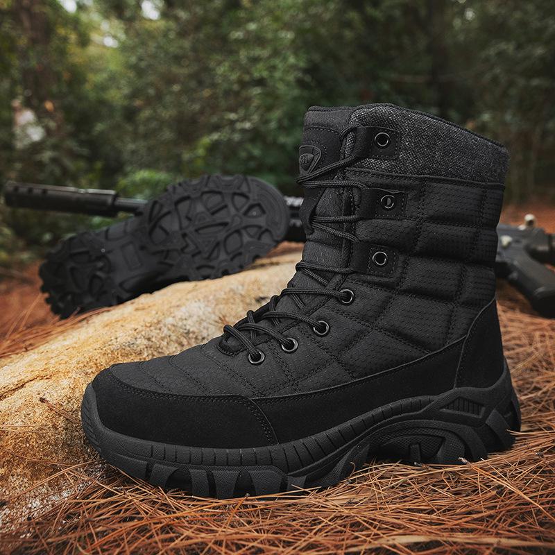 2024 Men's Plus Size High-Top Camouflage Combat and Hiking Boots