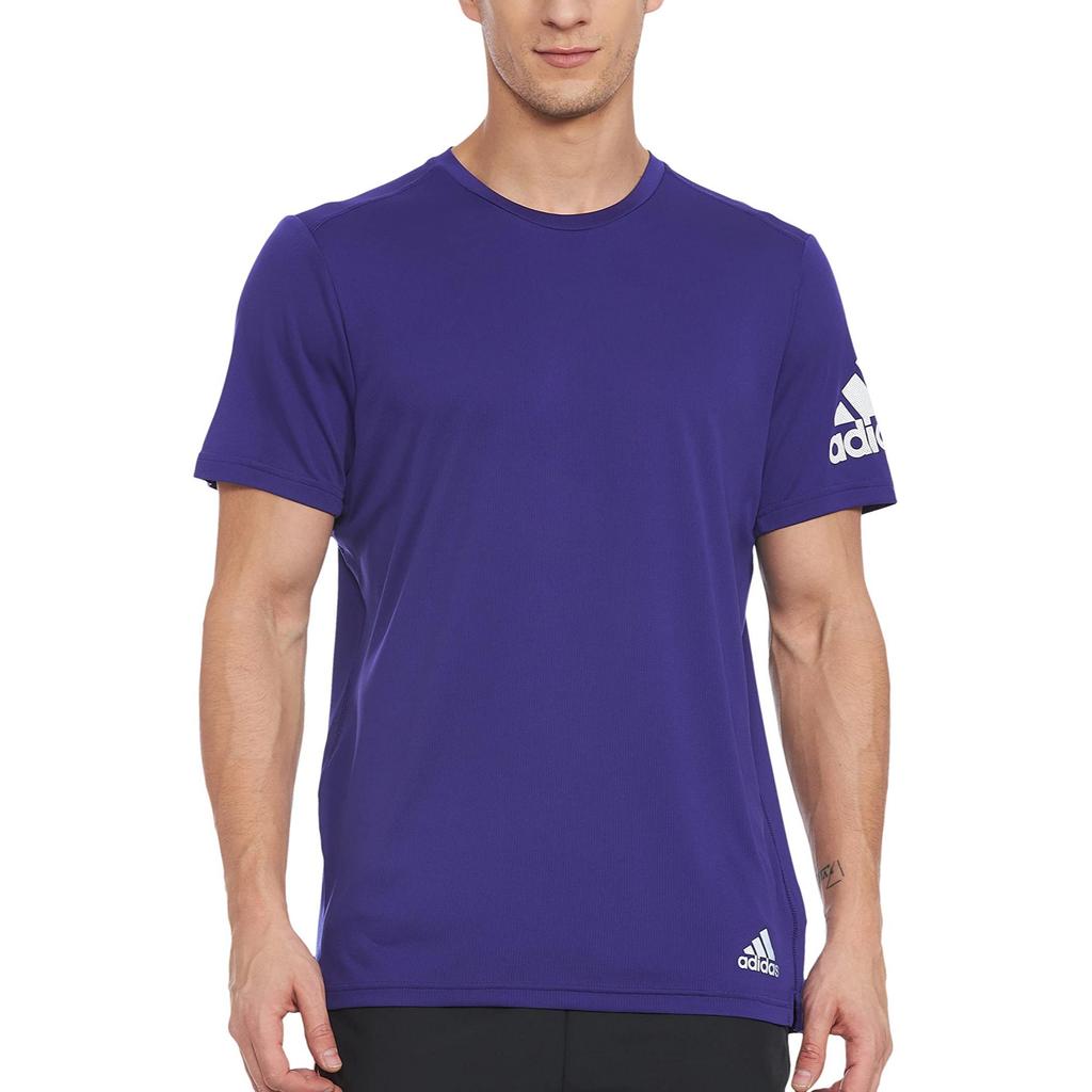 Adidas T Shirts Men's Purple Crew Neck Moderate Straight Fit HB7482